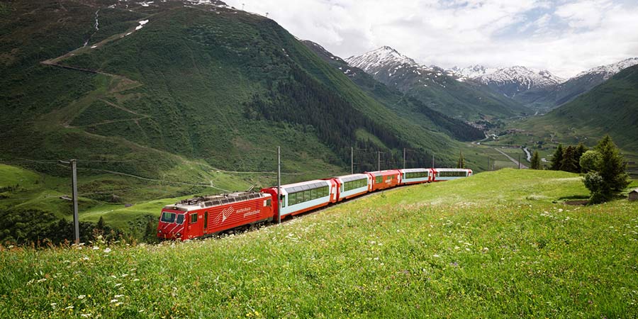 Admiring stunning landscapes on the Glacier Express